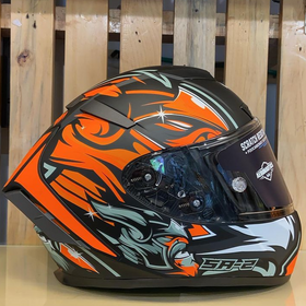 Steelbird Aeronautics SA-2 Villain Helmet - Gloss Black Orange