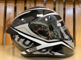 Studds Thunder D4 Decor Full Face Helmet - White Grey Black | 7aftermarket India 