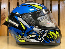 Vega Bolt Bunny Black Neon Blue Helmet | 7aftermarket India 