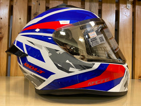 Vega Bolt Rapid White Blue Helmet | 7aftermarket India 