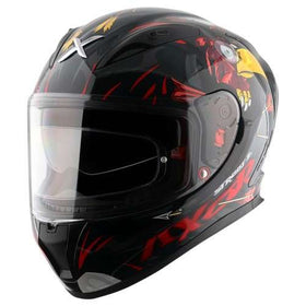 Axor STREET ZAZU Black Red Gloss Helmet | 7aftermarket Axor India 