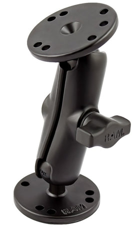 RAM Mounts 1" Diameter Ball Mount with Medium Double Socket Arm & 2/2.5" Round Bases