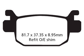 EBC Double-H Sintered Rear Brake Pads for Benelli TNT 300 (SFA415HH)