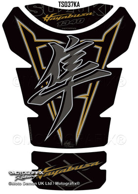 Motografix 3D Gel Tank Pad Protector for Suzuki GSX1300R Hayabusa 2021 Black Grey